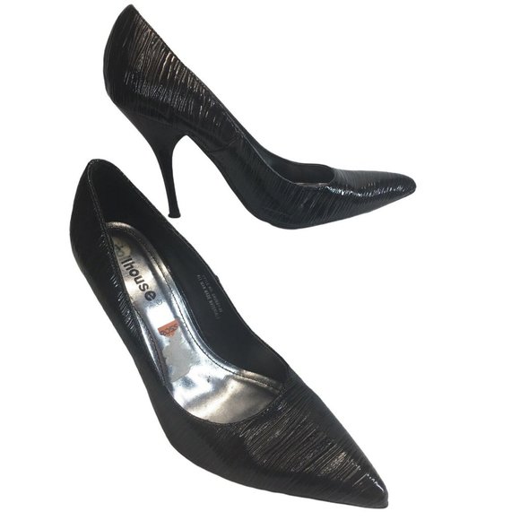Dollhouse Snobby Black Patent With Brown Drizzle 8.5 Pointy Toe Heels Stiletto - Picture 1 of 12